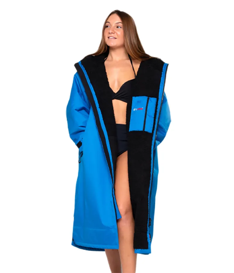 Dryrobe Adult Advance Long Sleeve Change Robe V3 Large Cobalt Blue/Black-4
